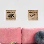 Kodiak Salmon Label Muurkunst Sets (Woonkamer)