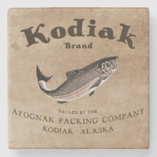  Kodiak Salmon Label Stenen Onderzetter
