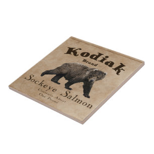 Kodiak Salmon Label Tegeltje