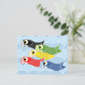 Kodomo-no-hi Carp Streamers Briefkaart (Staand voorkant)