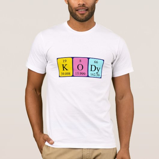 Kody periodiek table name shirt (Voorkant)