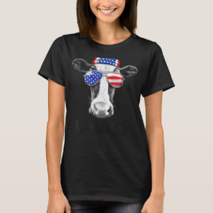 Koe 4 juli Moorica Merica Mannen Amerikaanse Vlag T-shirt
