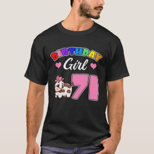 Koe 71e verjaardag meisje feest Moo boerderij dier T-shirt