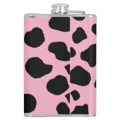 Koe afdrukken, Koe Patroon, Koe spots, roze Koe Heupfles (Achterkant)