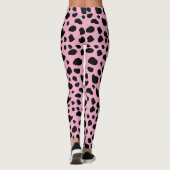 Koe afdrukken, Koe Patroon, Koe spots, roze Koe Leggings (Achterkant)