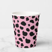Koe afdrukken, Koe Patroon, Koe spots, roze Koe Papieren Bekers (Voorkant)
