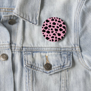 Koe afdrukken, Koe Patroon, Koe spots, roze Koe Ronde Button 5,7 Cm