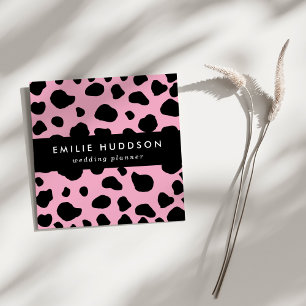 Koe afdrukken, Koe Patroon, Koe spots, roze Koe Vierkante Visitekaartje