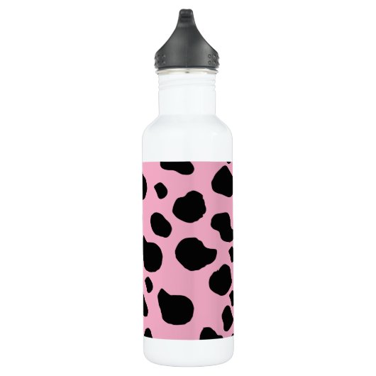 Koe afdrukken, Koe Patroon, Koe spots, roze Koe Waterfles (Rechts)