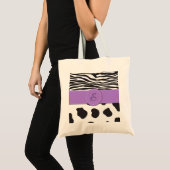 Koe afdrukken, Koe spots, Zebrastrips, monogram Tote Bag (Voorkant (product))