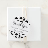 Koe afdrukken, Koeien spuiten, zwart en wit, bruil Bedankjes Labels (In situ)