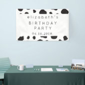 Koe afdrukken, Koeien spuiten, zwart en wit, zonda Spandoek (Beurs)