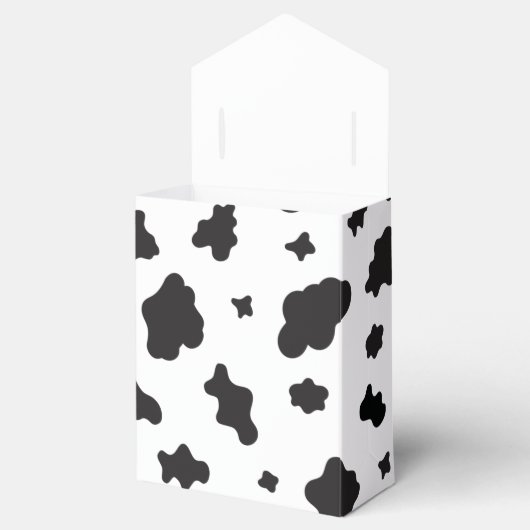 Koe Afdrukken zwart en wit Bedankdoosjes (Geopend)