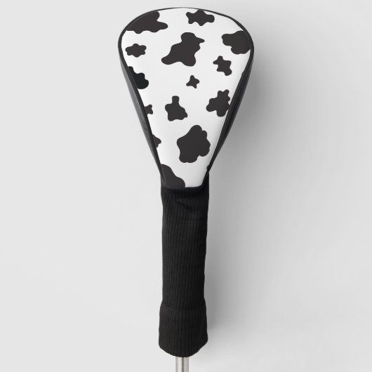Koe Afdrukken zwart en wit Golfheadcover (Voorkant)