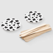 Koe Afdrukken zwart en wit Handwaaier (Niet-gemonteerd)