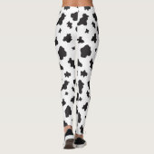 Koe Afdrukken zwart en wit Leggings (Achterkant)