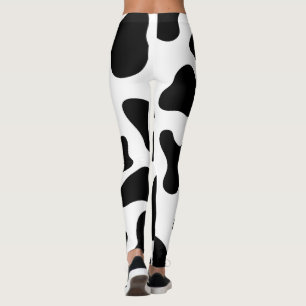 Koe Afdrukken zwart en wit Leggings