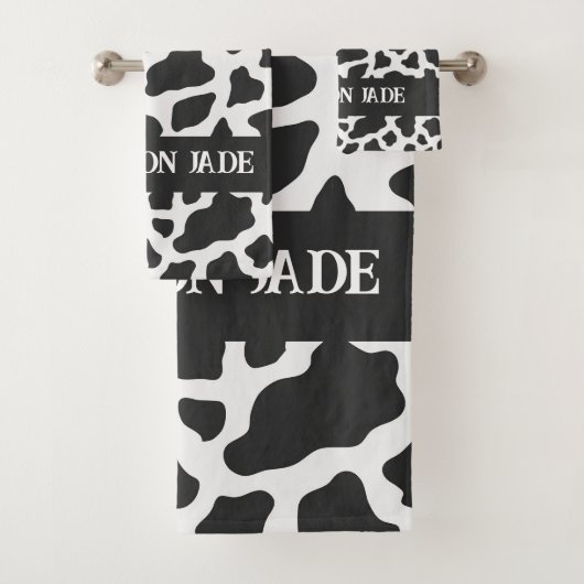 Koe Afdrukmonogram Minimale afdrukken van dieren Bad Handdoek (Insitu)