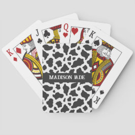Koe Afdrukmonogram Minimale afdrukken van dieren Pokerkaarten