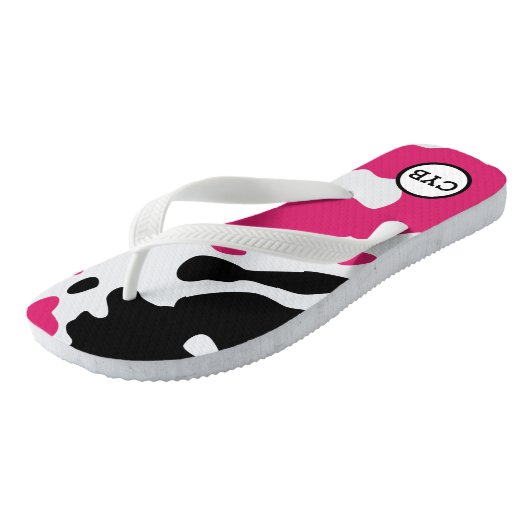 Koe Afdrukmonogram Teenslippers (Schuin)