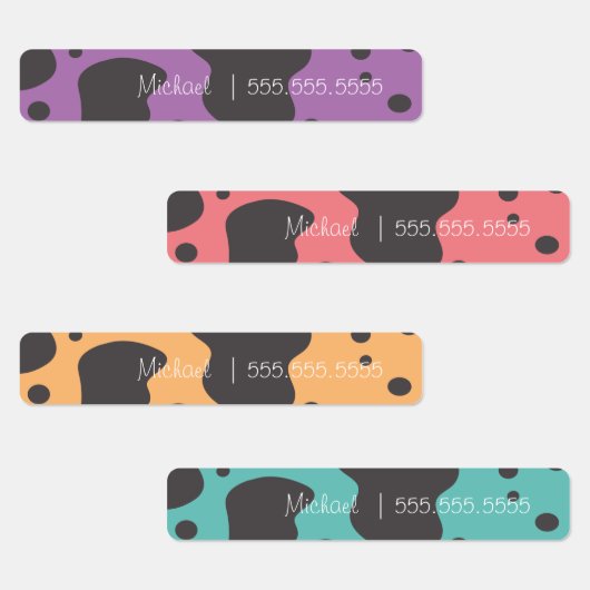 Koe Afdrukschool Lunch Name Number Labels (Groep)