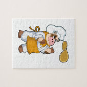 Koe als Cook met Dough Legpuzzel (Horizontaal)