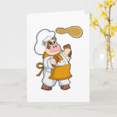 Koe als kok met deeg kaart (Gele Bloem)