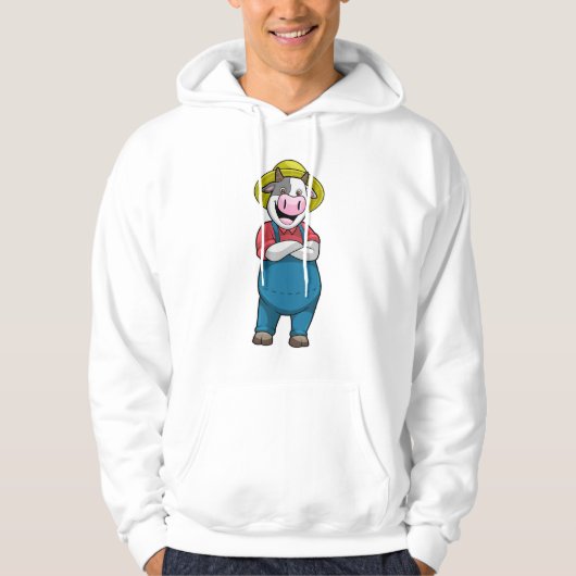 Koe als landbouwer met Pet Hoodie (Voorkant)