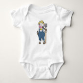 Koe als landbouwer met Pitchfork Romper (Voorkant)