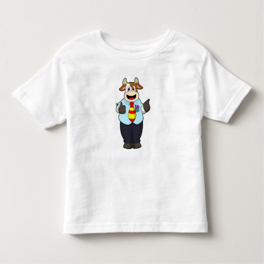 Koe als leraar met Stropdas Kinder Shirts (Voorkant)