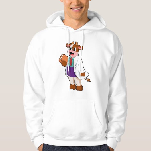 Koe als verpleegster met boek hoodie (Voorkant)
