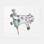 Koe als verpleegster met hart en spuit fleece deken (Voorkant (Horizontaal))