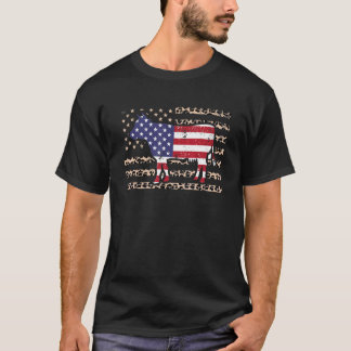Koe Amerikaanse Vlag 4 juli Luipaardprint Voor Mij T-shirt