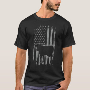 Koe Amerikaanse Vlag Boerderij Dier Koel Patriotti T-shirt