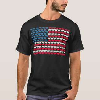 Koe - amerikaanse vlag heifer op 4 juli Boerderij T-shirt