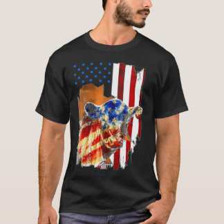 Koe Amerikaanse Vlag Heifer US 4th of July Boerder T-shirt