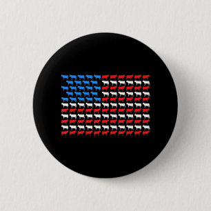 Koe Amerikaanse vlag op 4 juli veeteelt Verenigde Ronde Button 5,7 Cm