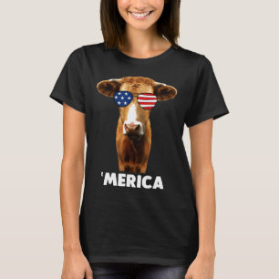 Koe Amerikaanse Vlag Vs Patriottische Koe T-shirt