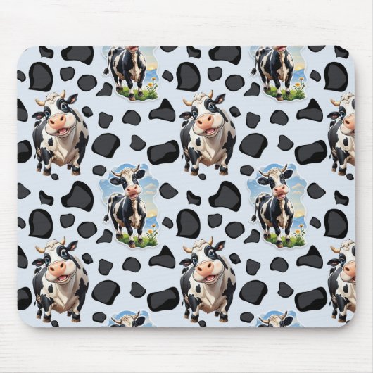 Koe Animal Pattern Design Muismat (Voorkant)