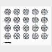 Koe Animal Pattern Design Ronde Sticker (Vel)