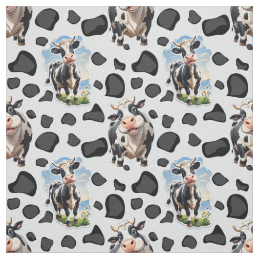 Koe Animal Pattern Design Stof (Swatch)