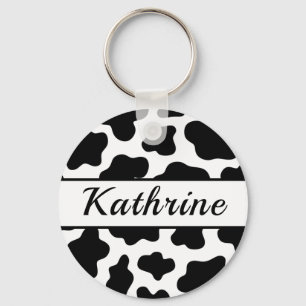 Koe Animal Print Name Sleutelhanger