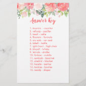 Koe Baby shower Baby Word Scramble Game (Achterkant)