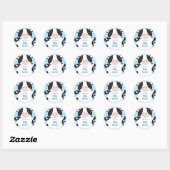 Koe Baby shower blauw Ronde Sticker (Vel)