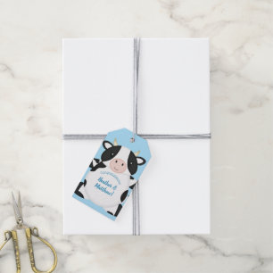Koe Baby shower Boerderij Cadeaulabel