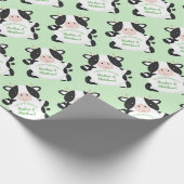Koe Baby shower Groen Cadeaupapier (Hoek)