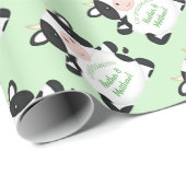 Koe Baby shower Groen Cadeaupapier (Rol Hoek)