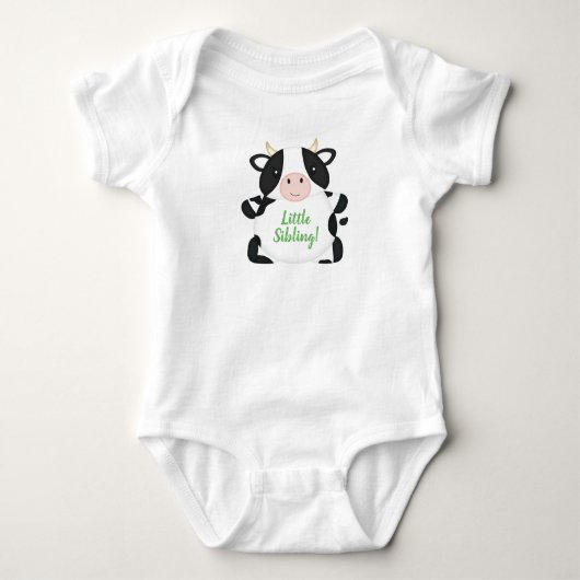 Koe Baby shower Groen Romper (Voorkant)