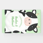 Koe Baby shower Groen Spandoek (Horizontaal)