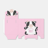 Koe Baby shower Roze Bedankdoosjes (Uitgevouwen)